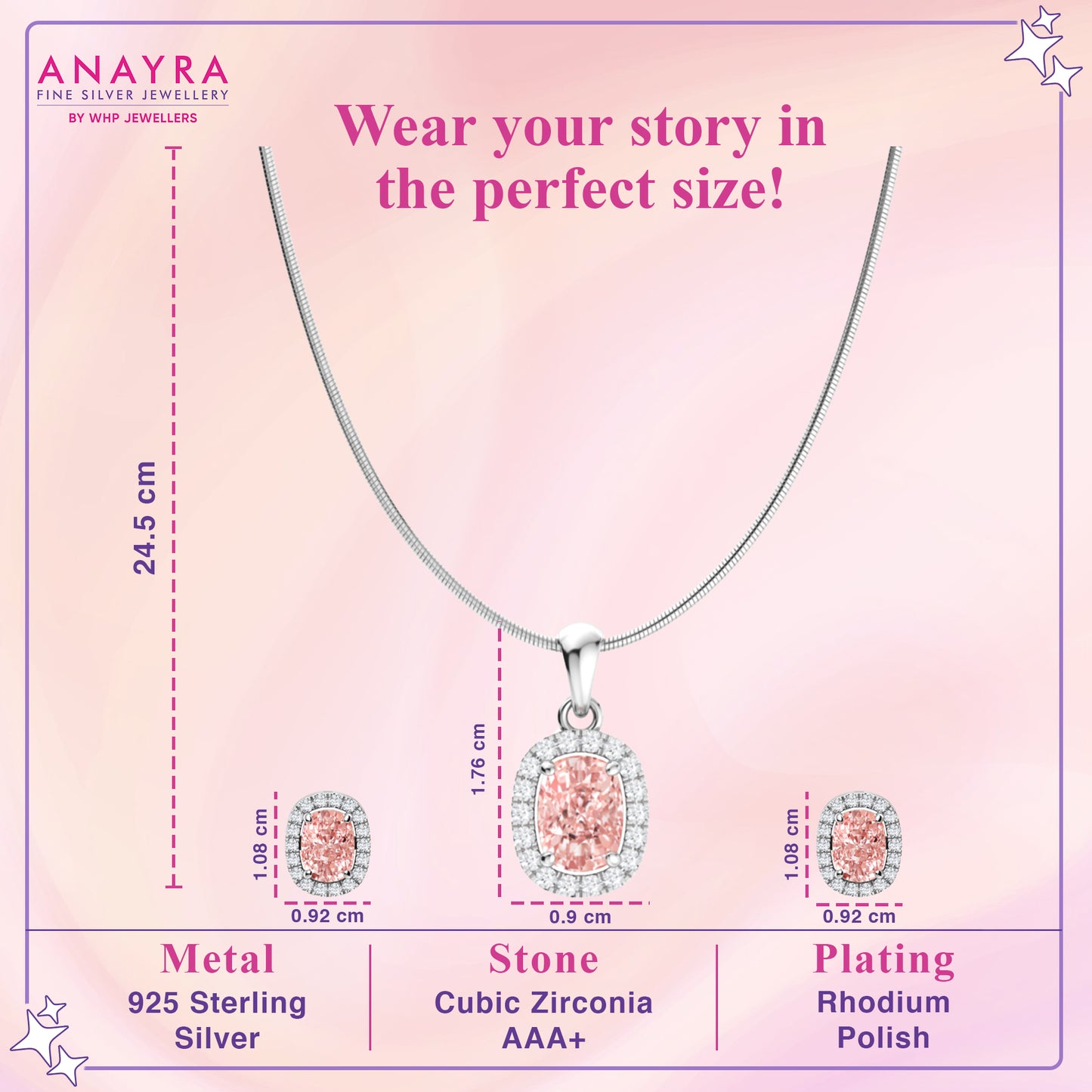 Gleaming Silver Pendant Set