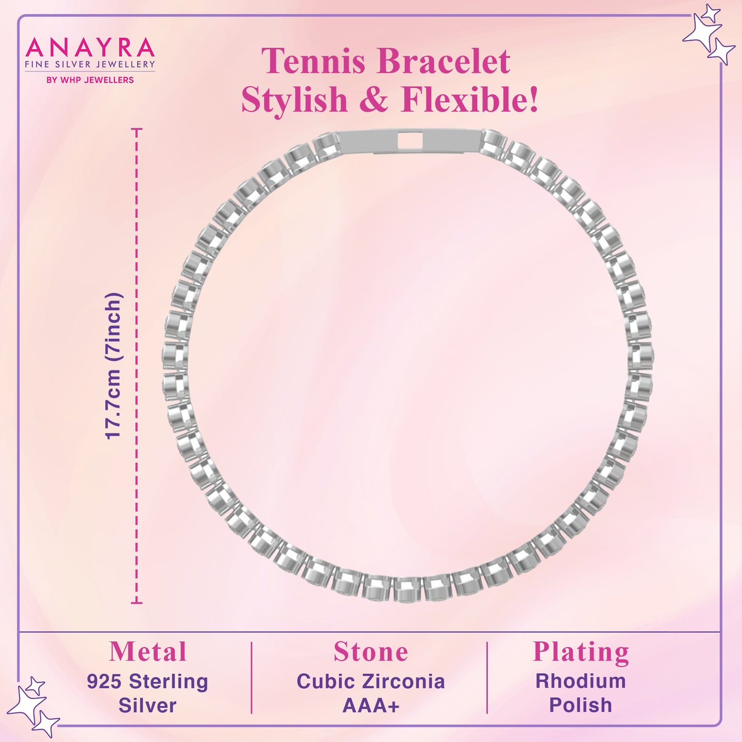 Sparkling Silver Tennis Bracelet