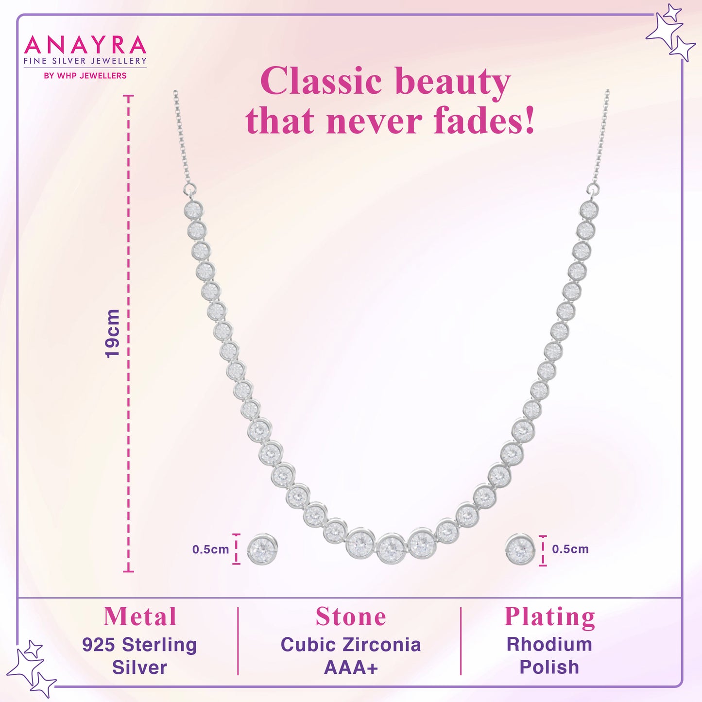 Majestic Solitaire Silver Necklace Set