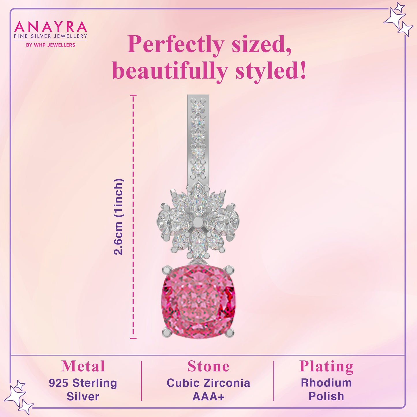 Glamy Pink Drop Earrings