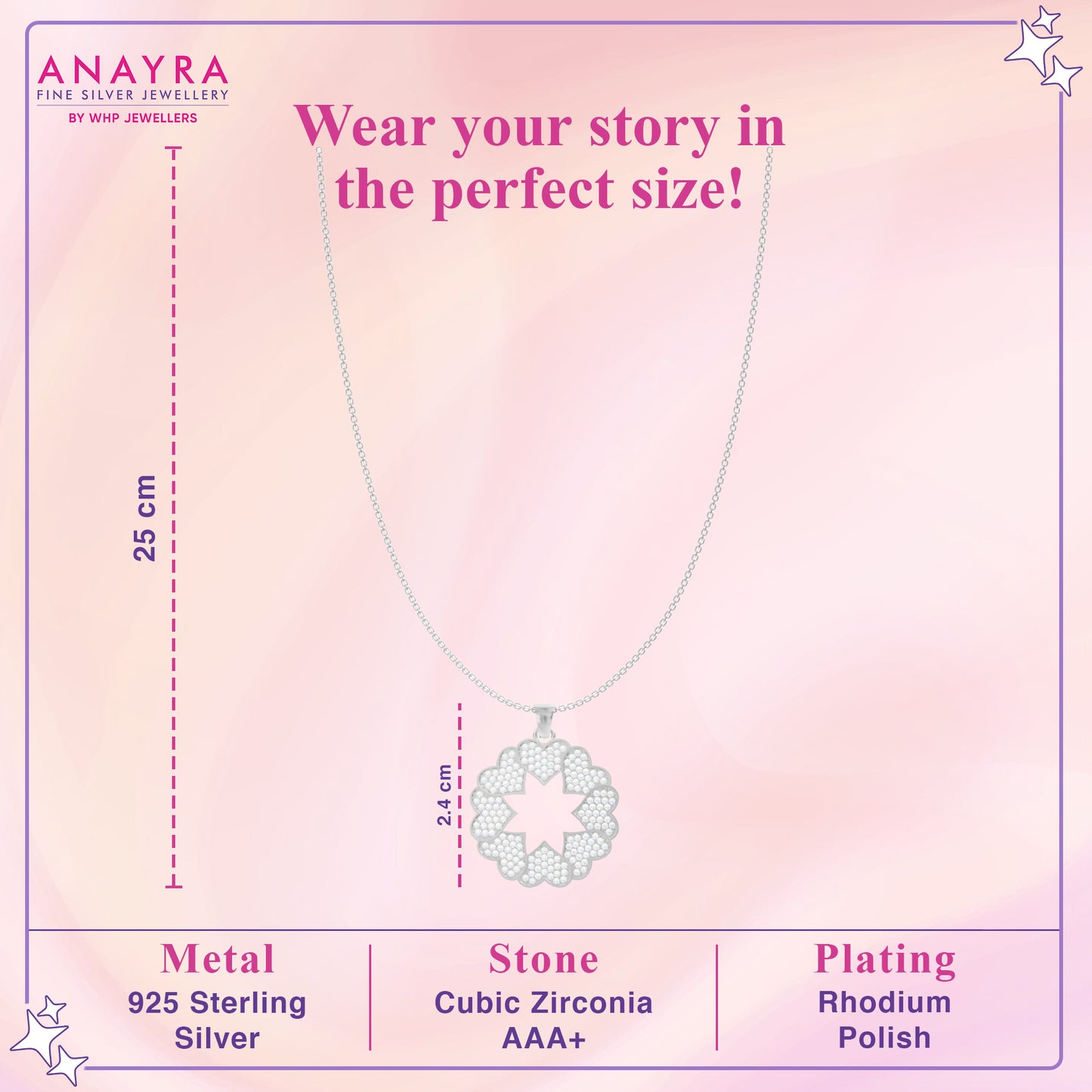 Silver Cupid Heart Diamond Pendant with Link Chain
