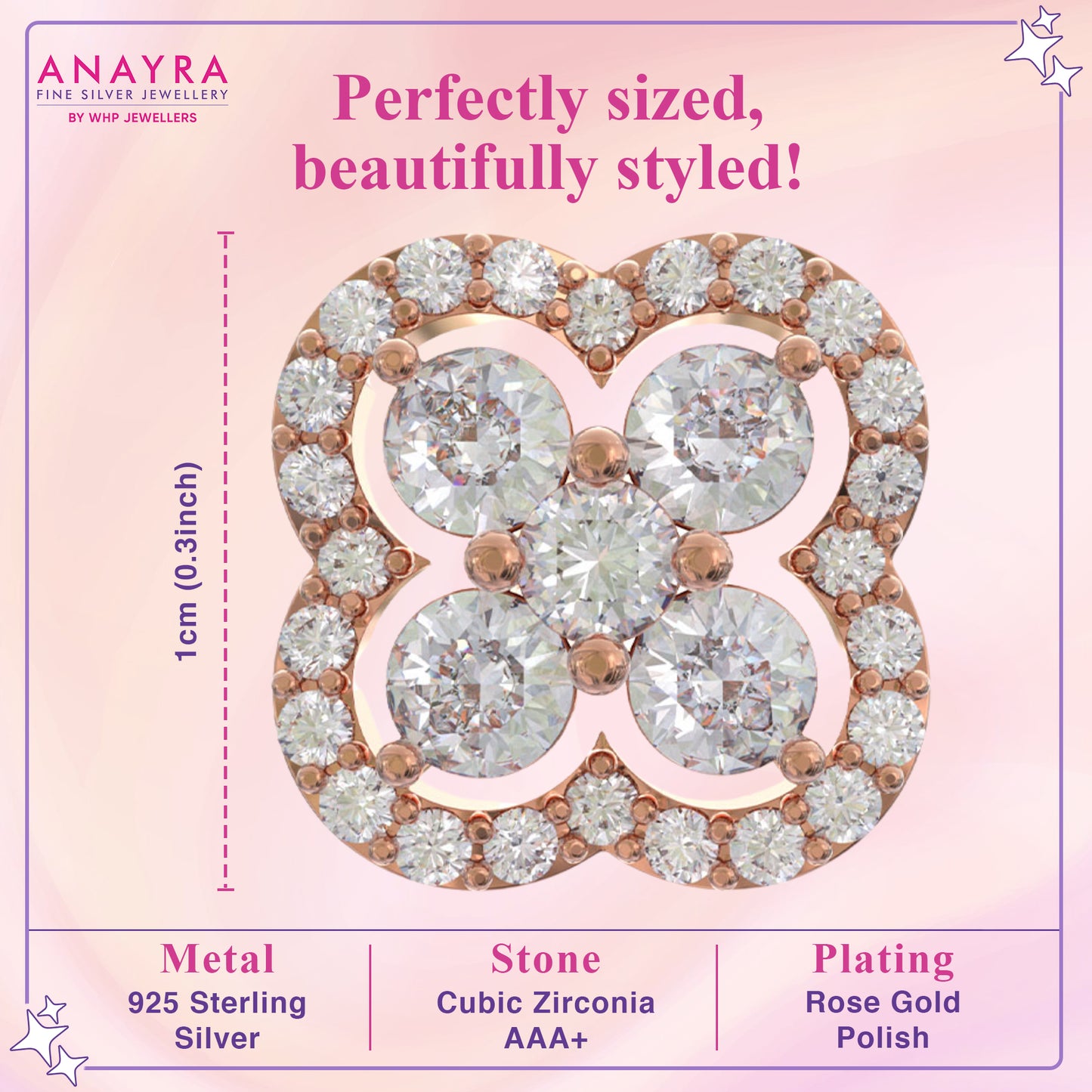 Rose Gold Diamond Clover Earrings