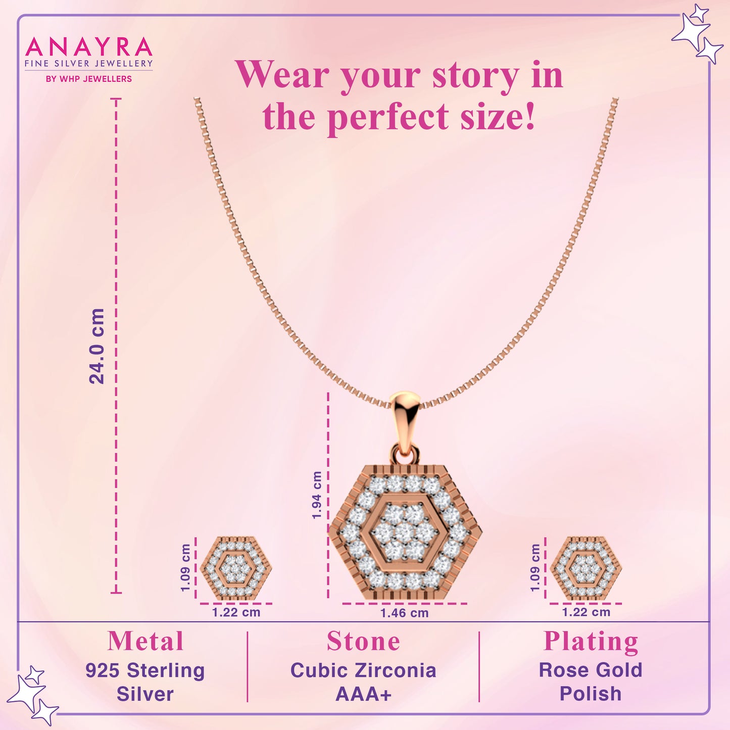 Silver Honeycomb Pendant Set