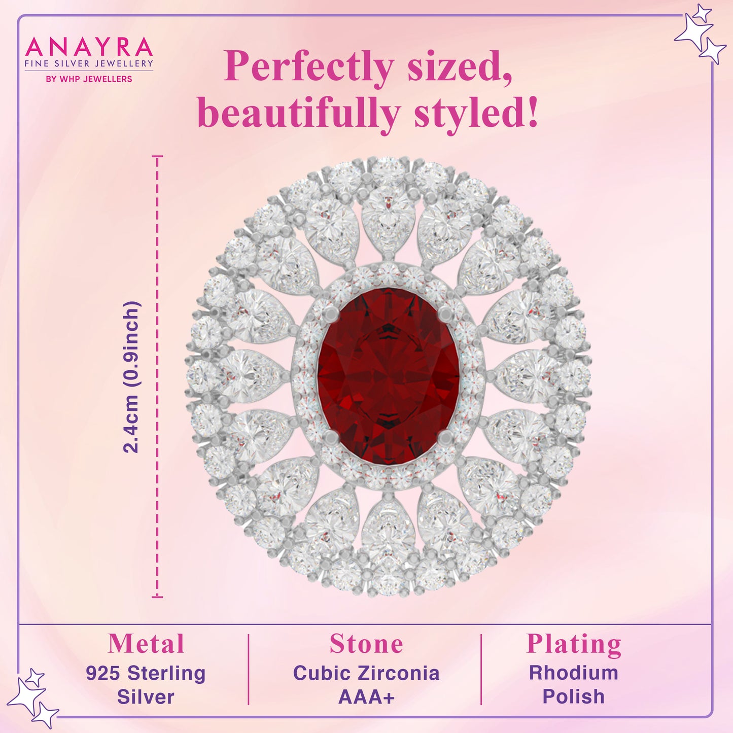 Ruby Essence Sterling Silver Studs