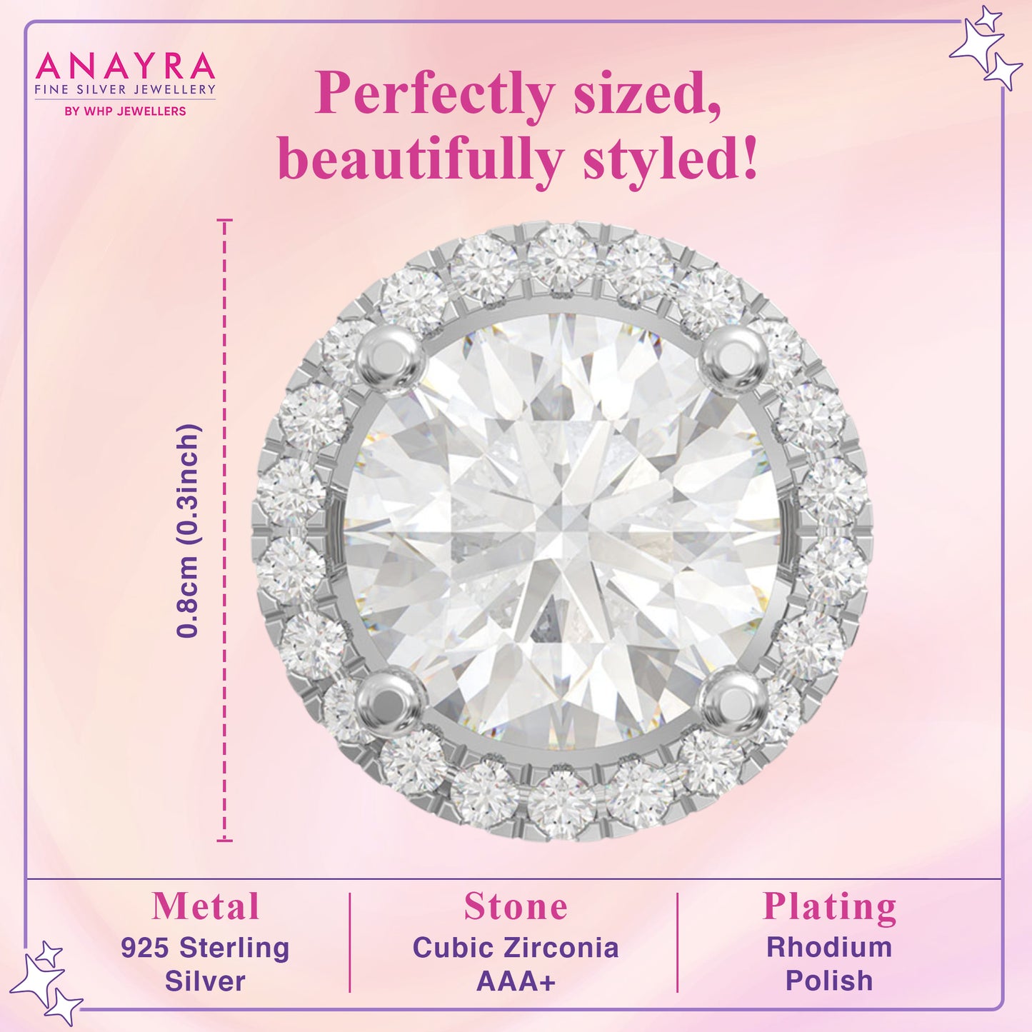 Silver Shine Zircon Diamond Earrings