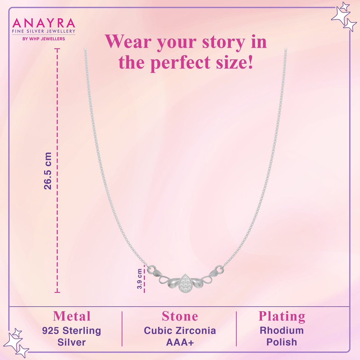 Silver Crystal Studded Pendant