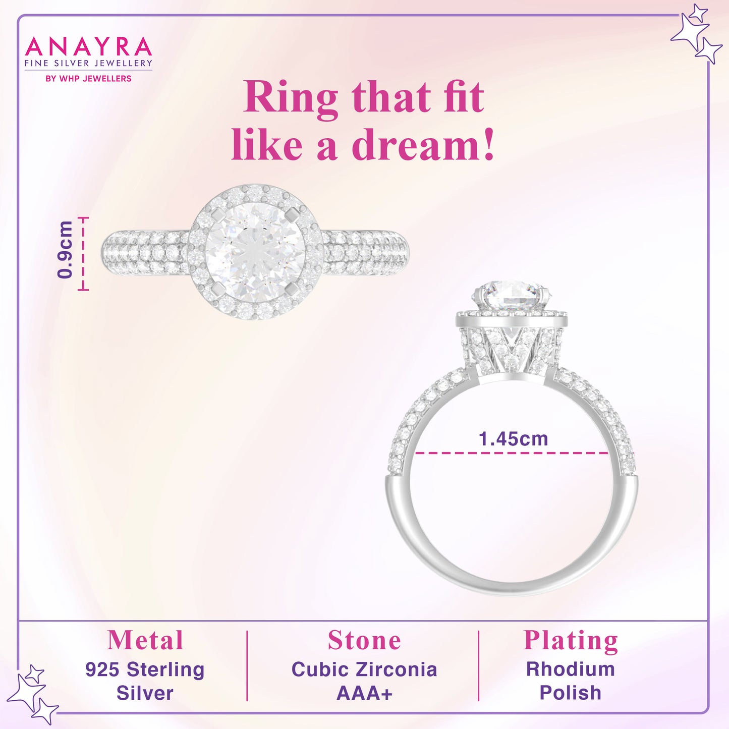 Delicate Solitaire Silver Ring