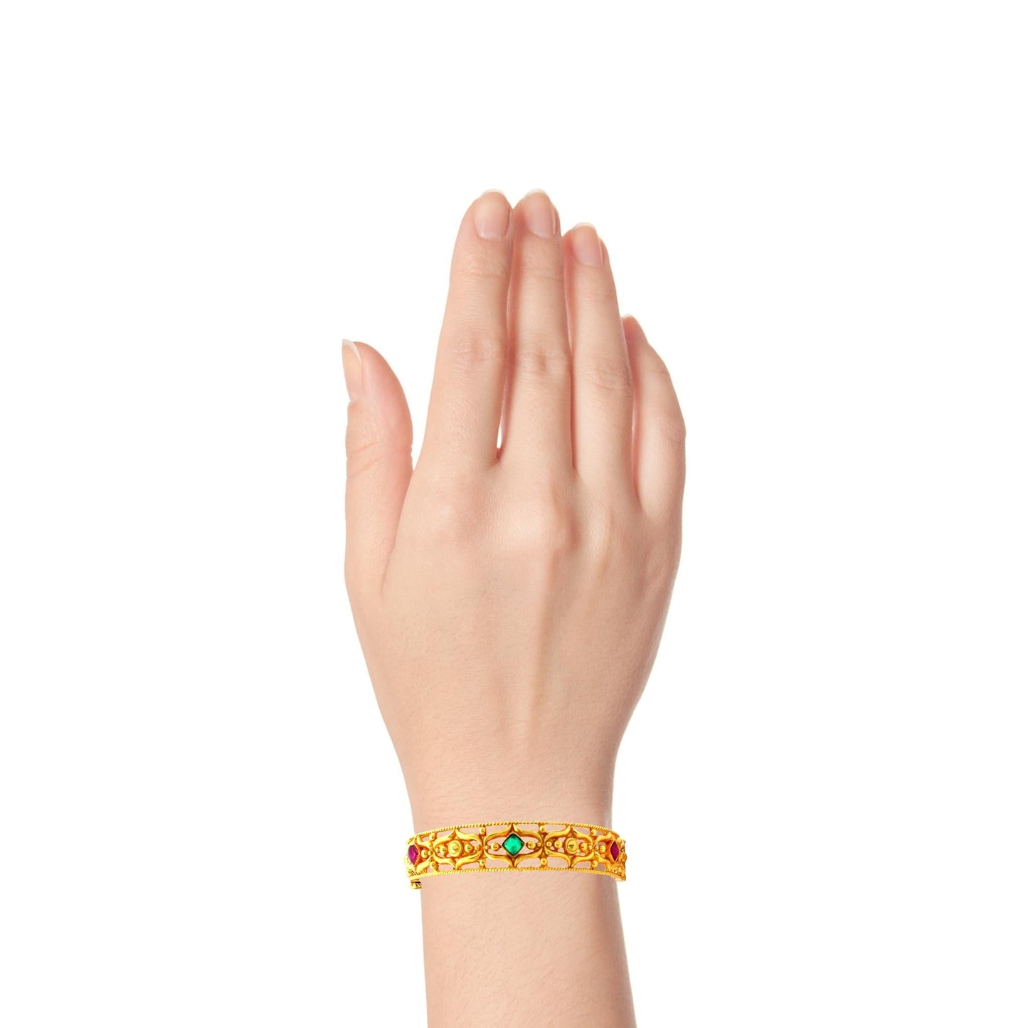 Emerald Ruby Gold Bangles
