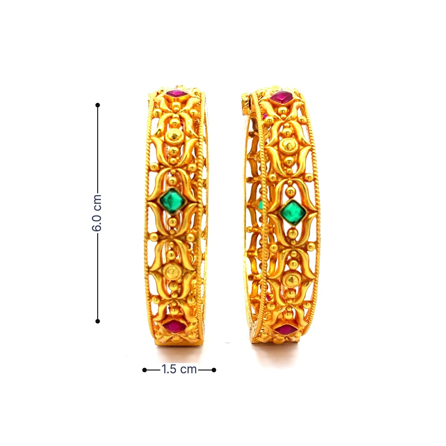 Emerald Ruby Gold Bangles