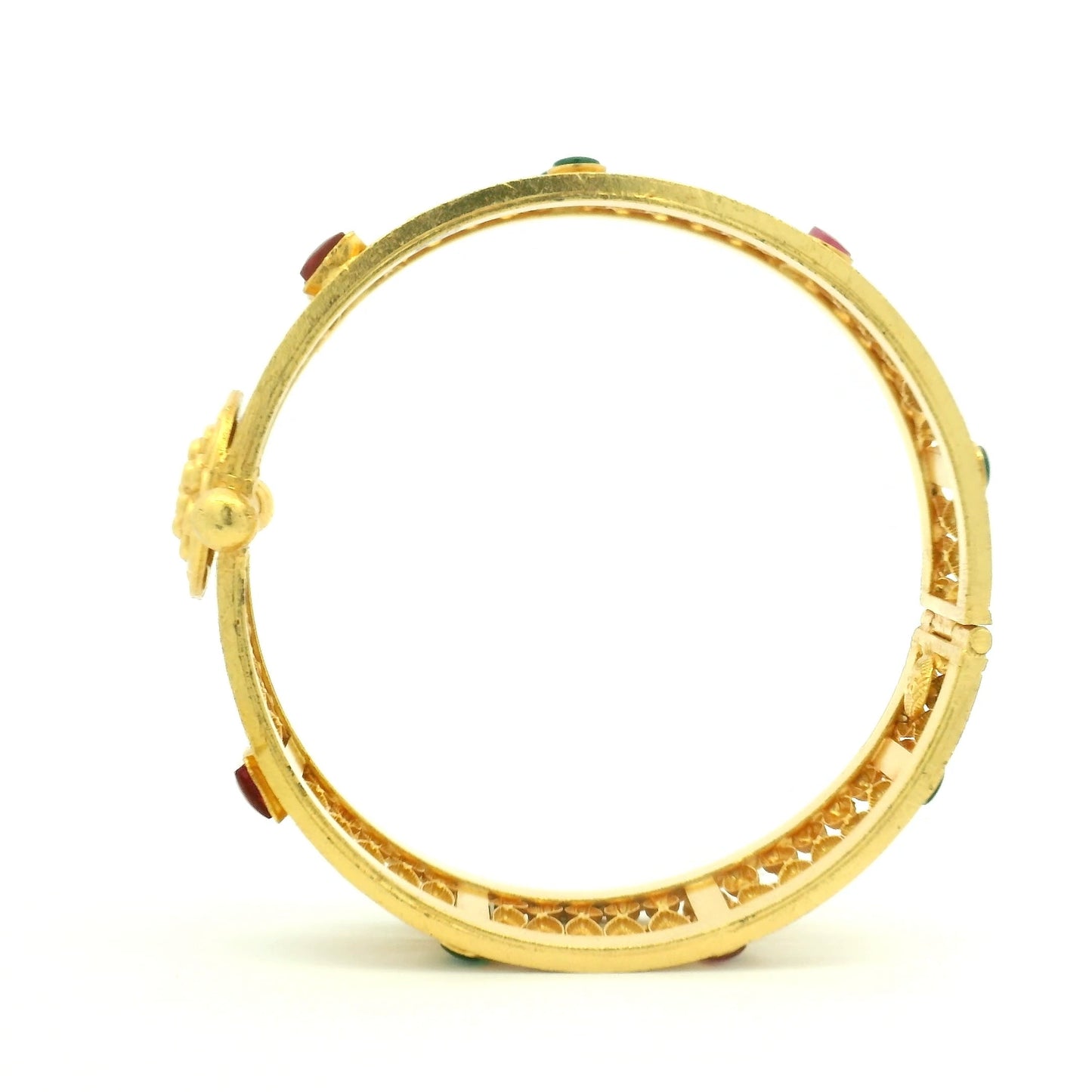 Floral Ruby Gold Kada