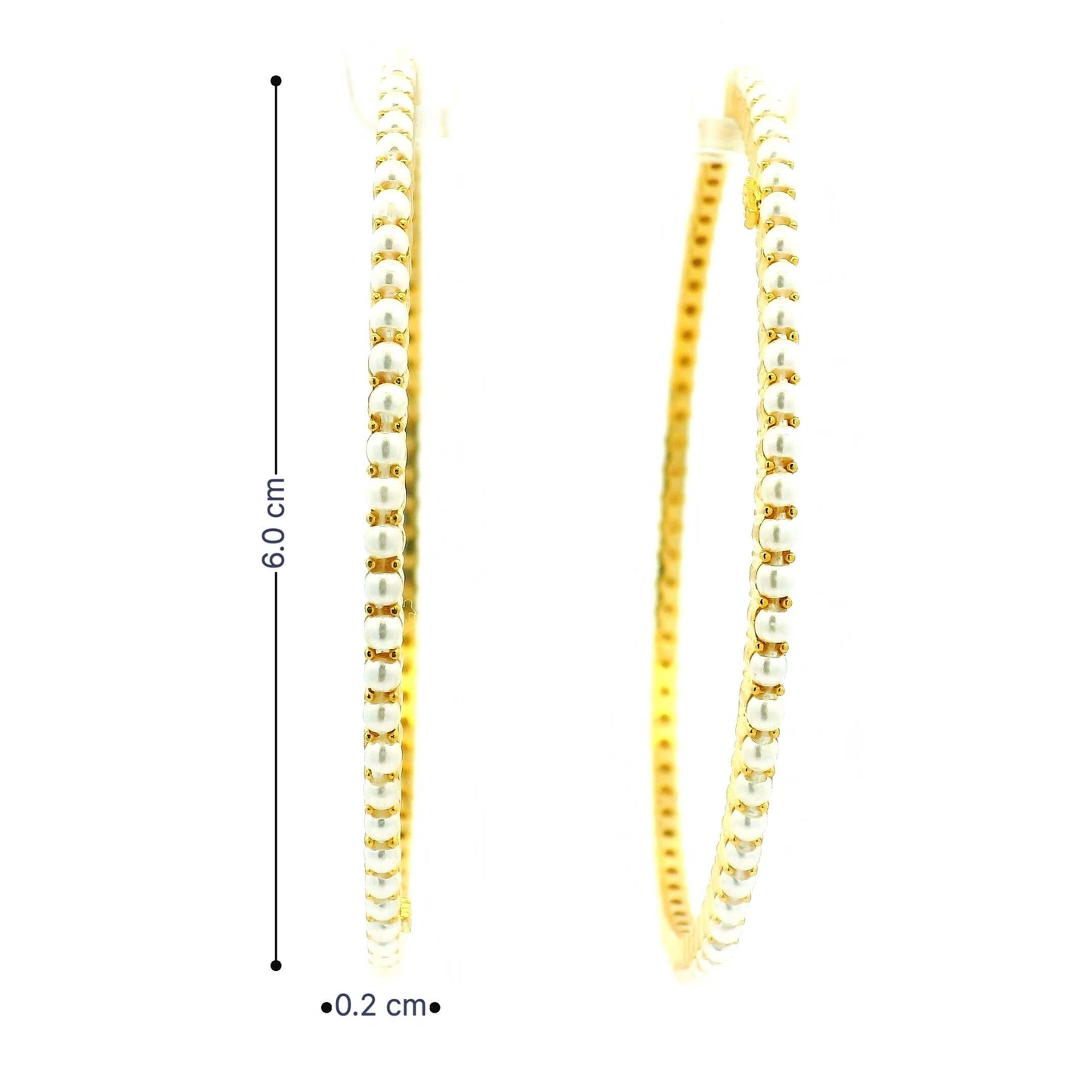 Simple Pearl Edge Gold Plated Bangles