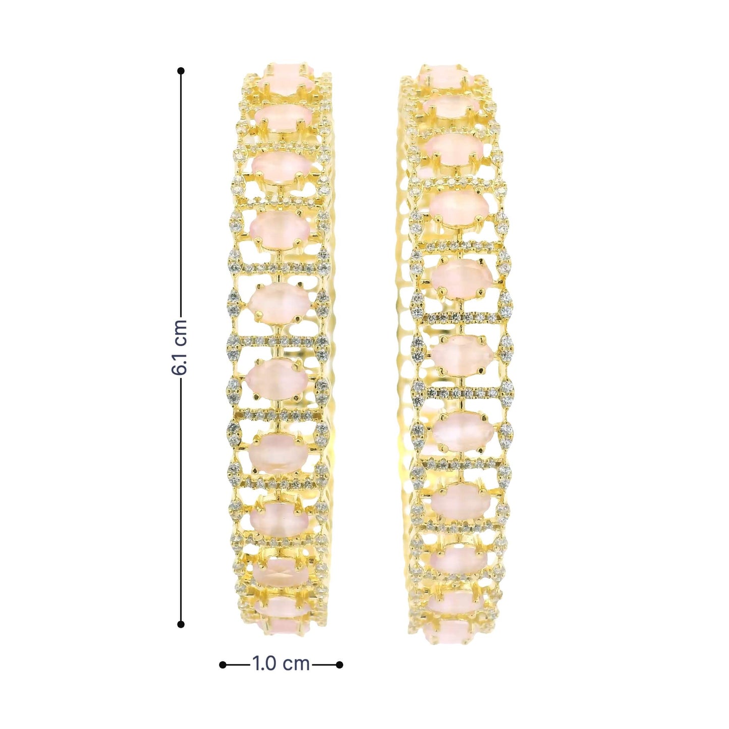 Elegant Pink Gold Plated Bangles