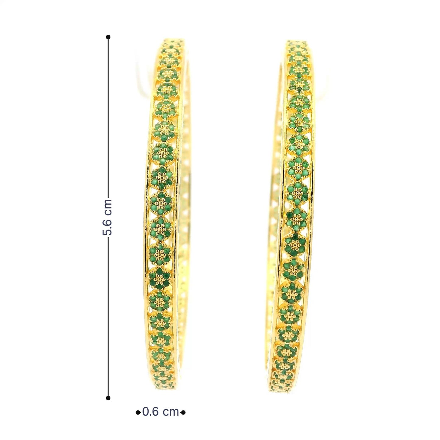 Royal Green Stone Gold Plated Bangles