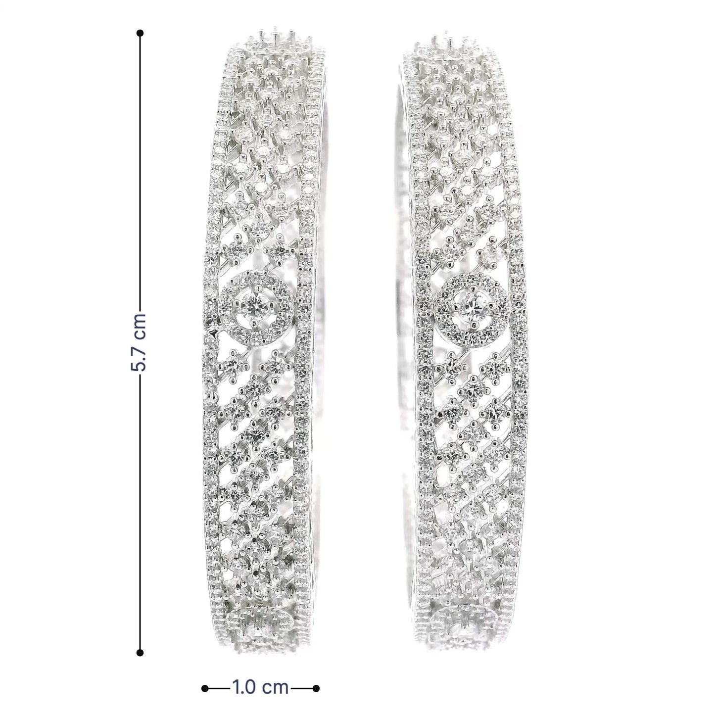 Timeless Sparkle Rhodium Bangles
