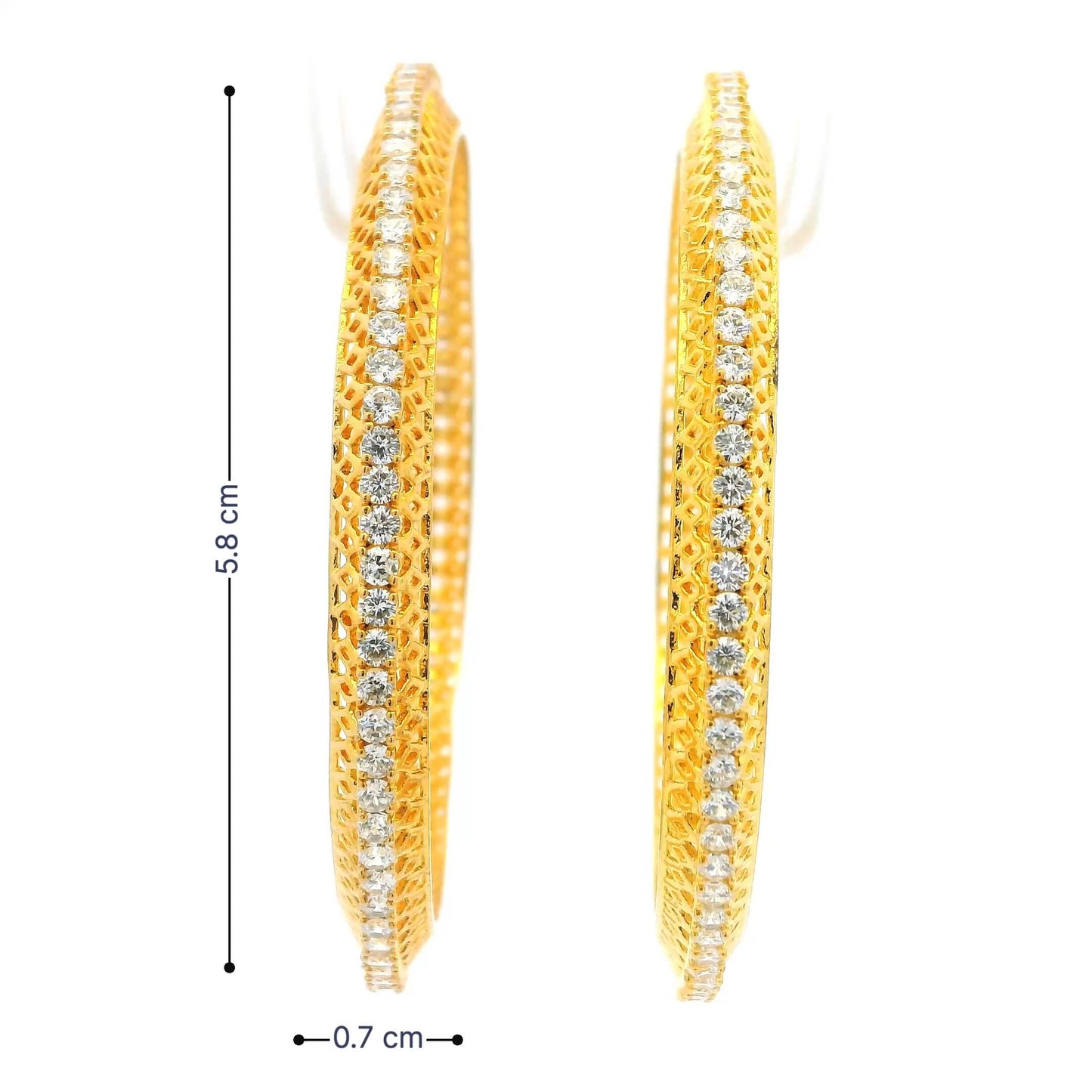 Slim Gold Plated Crystal Bangles