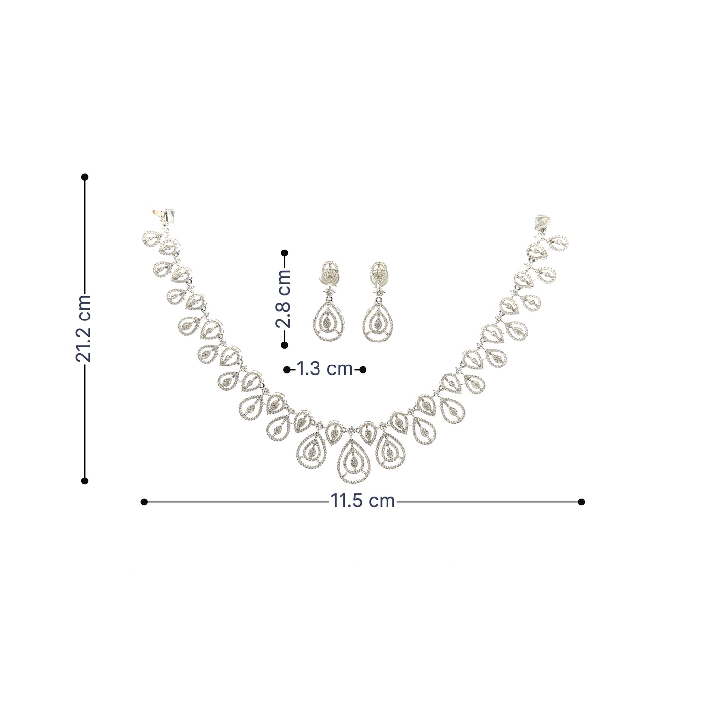 Luxury White Stone Bridal Necklace Set