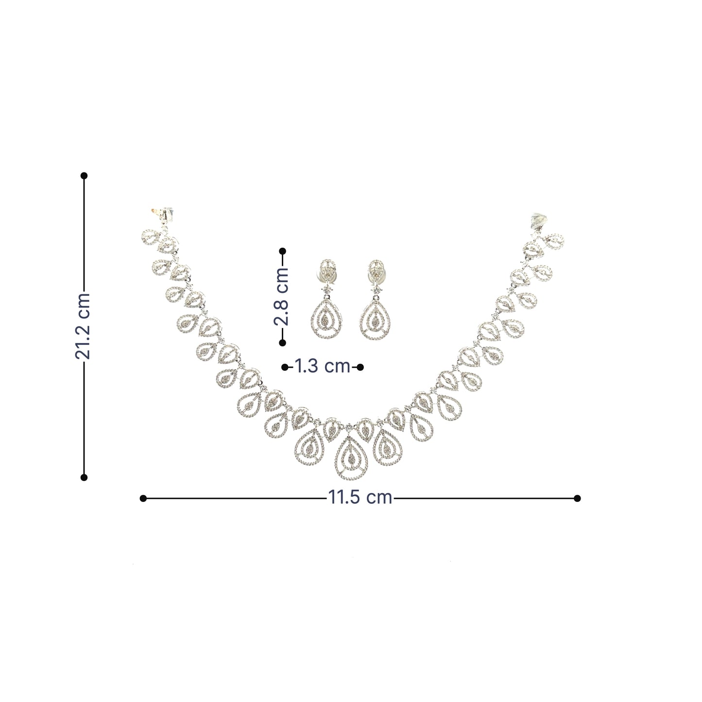 Luxury White Stone Bridal Necklace Set