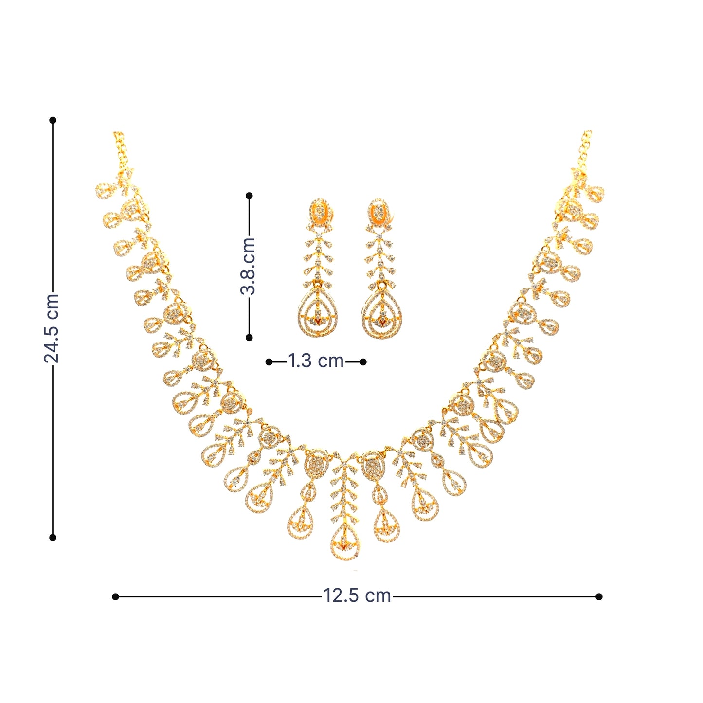 Sparkling Drop Design Necklace Set
