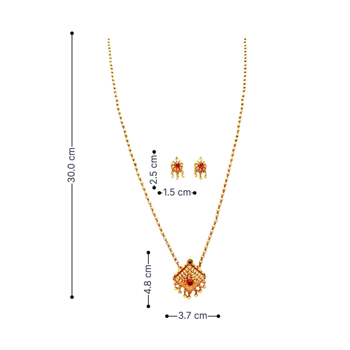Traditional Matte Gold Necklace Set