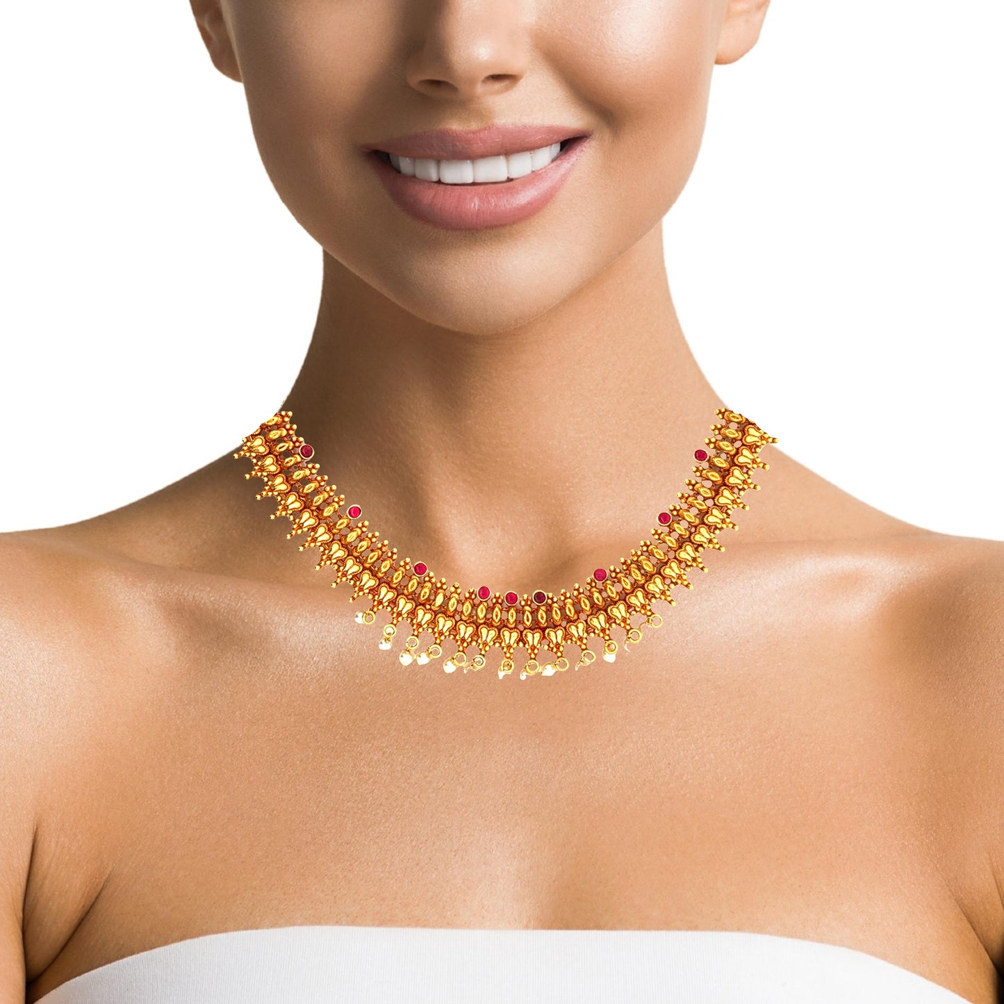 Golden Luxe Silver Choker Set