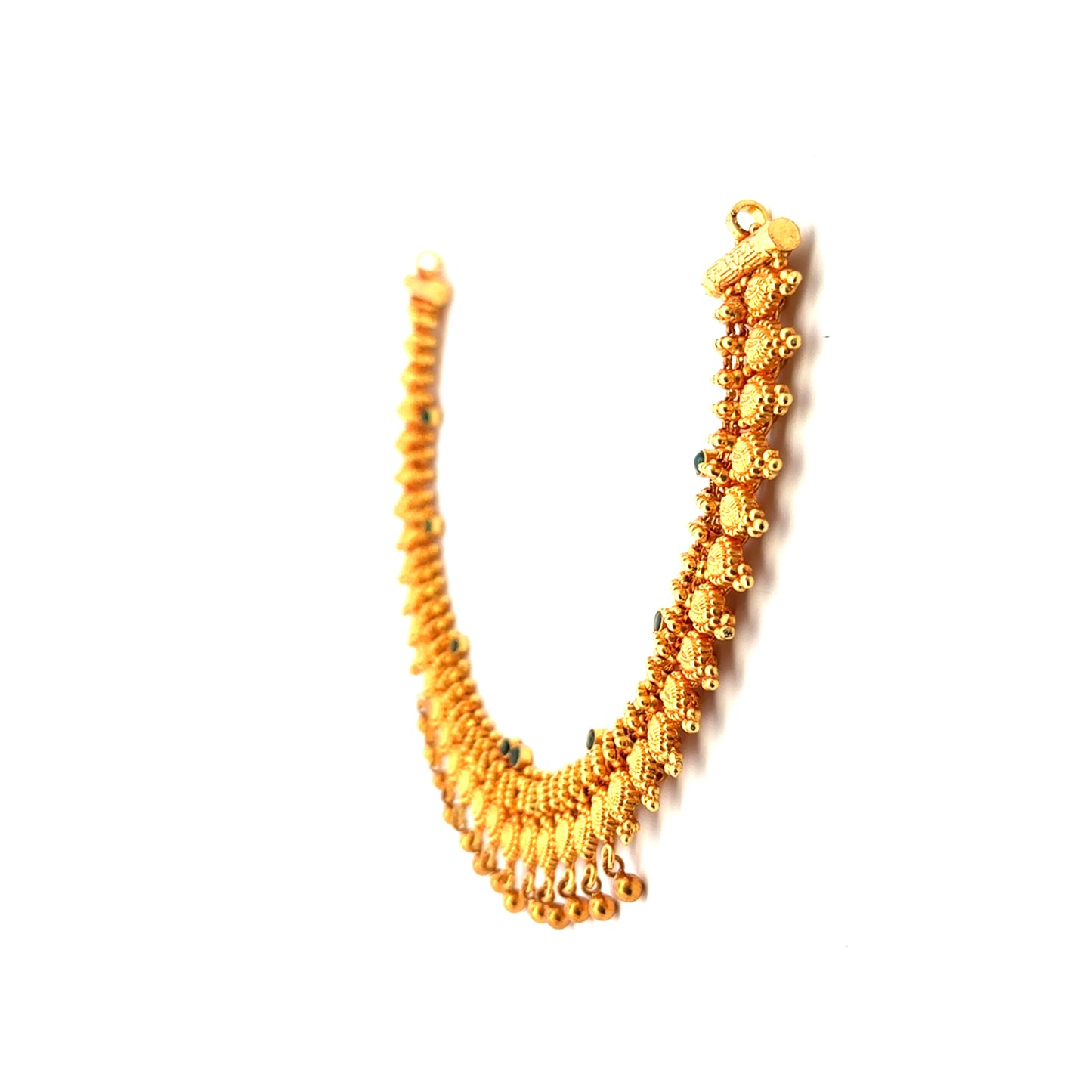 Classic Green Stone Temple Necklace