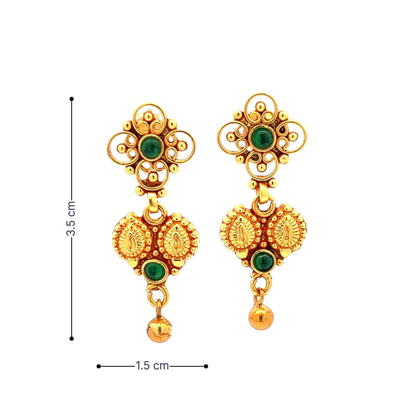 Classic Green Stone Temple Necklace