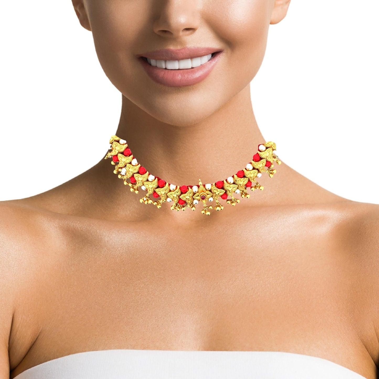 Scarlet Bloom Necklace Set