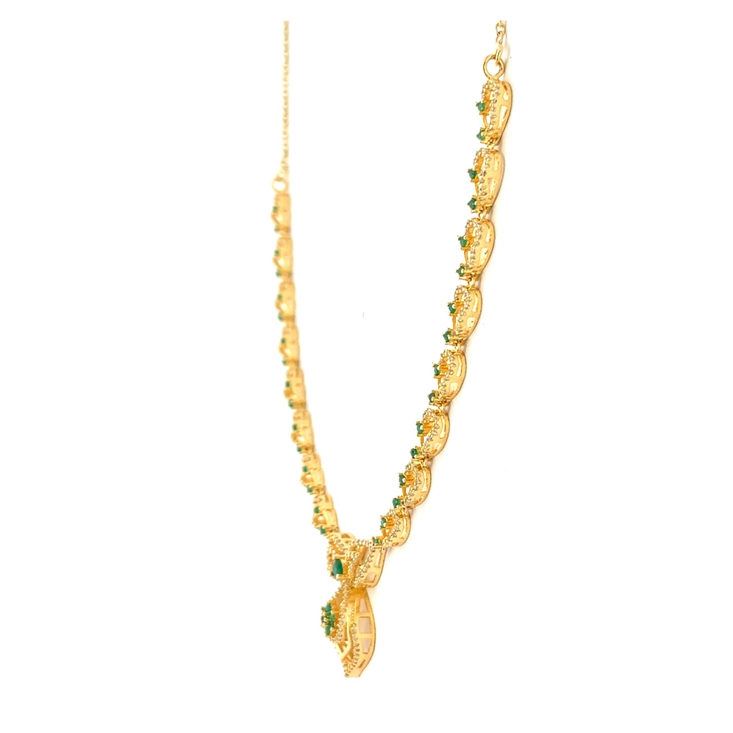 Classic Emerald Blossom Necklace Set