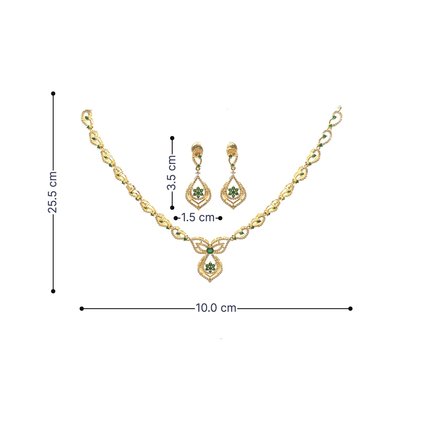 Classic Emerald Blossom Necklace Set