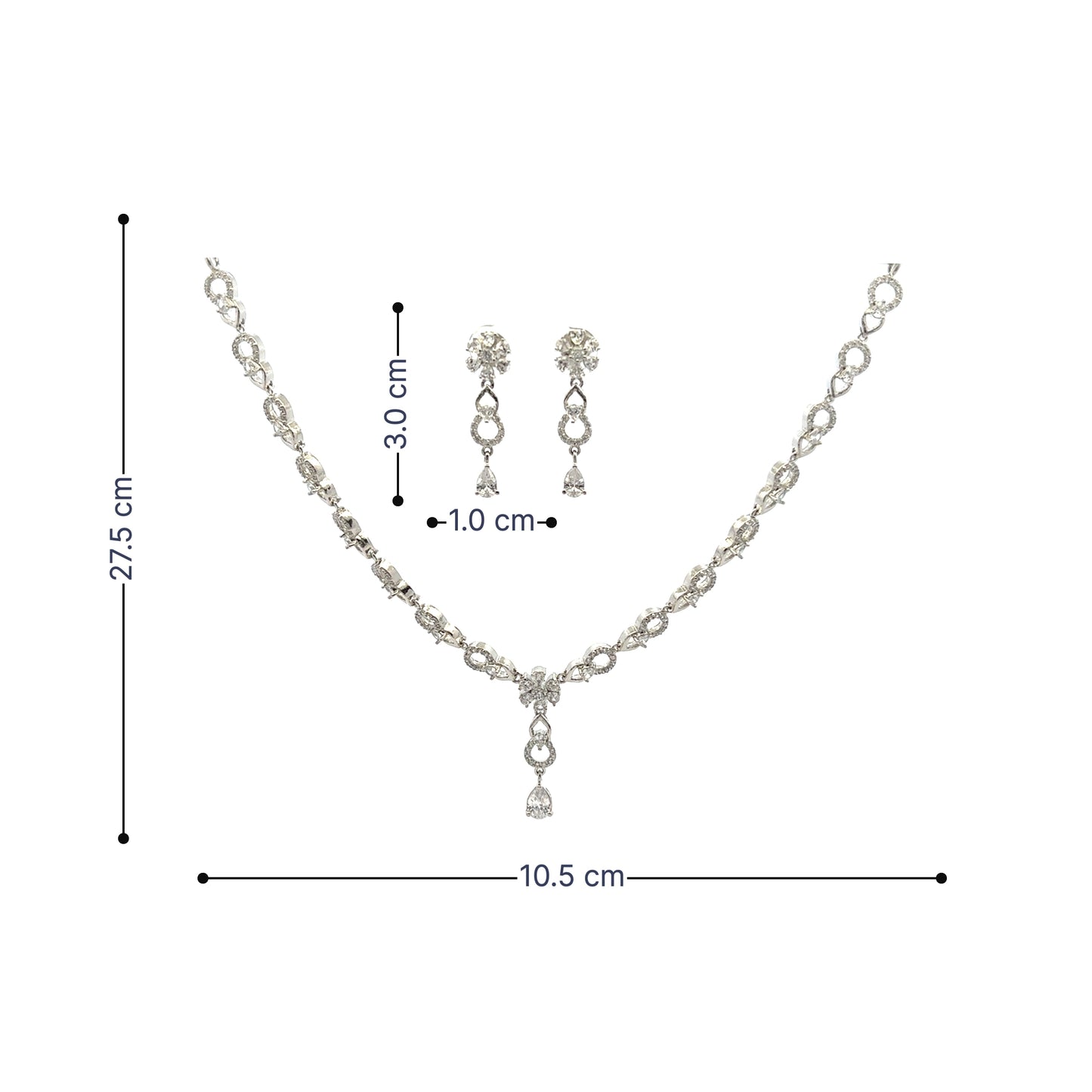 Graceful Crystal Drop Necklace Set