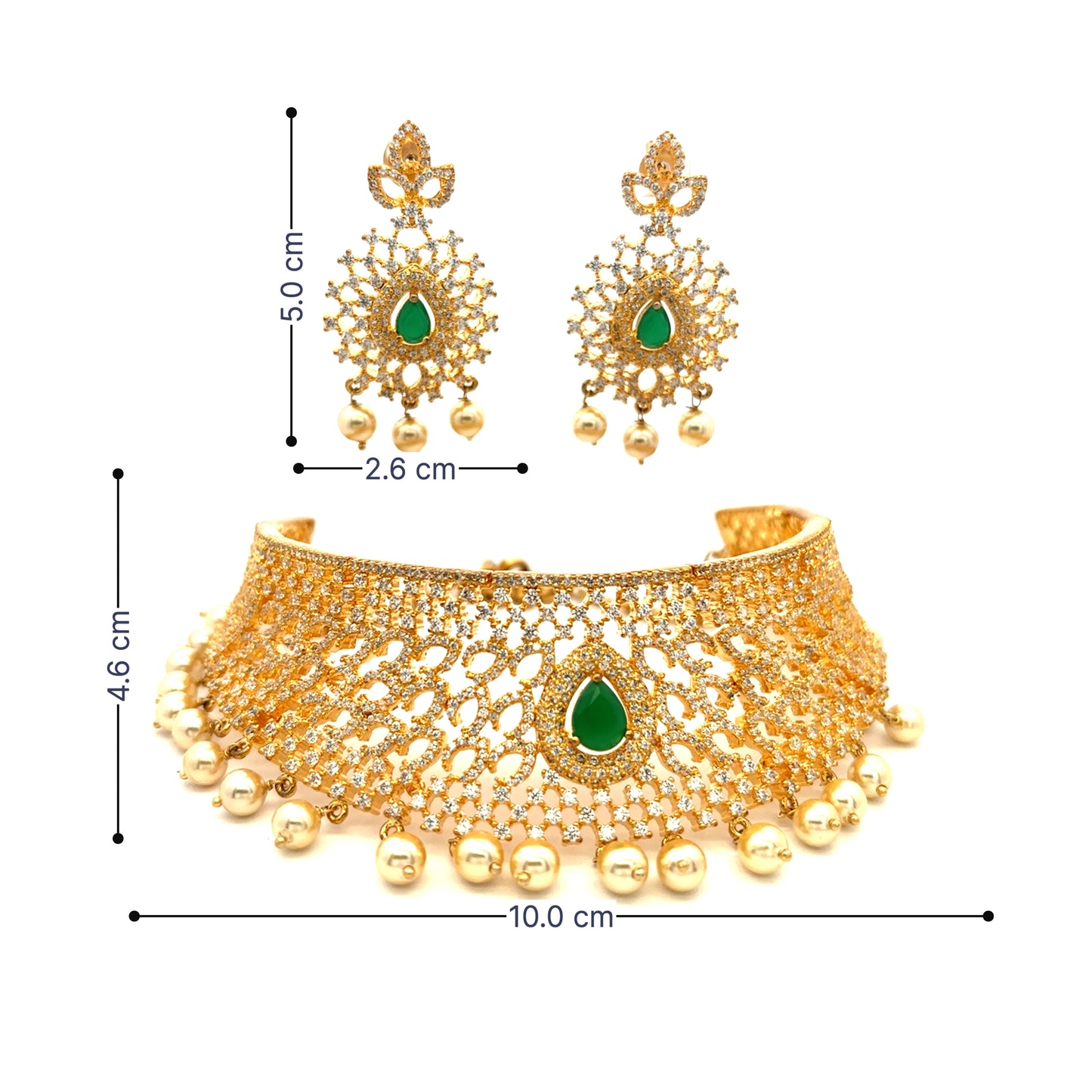 Party Wear Gold Plated Choker Necklace Set