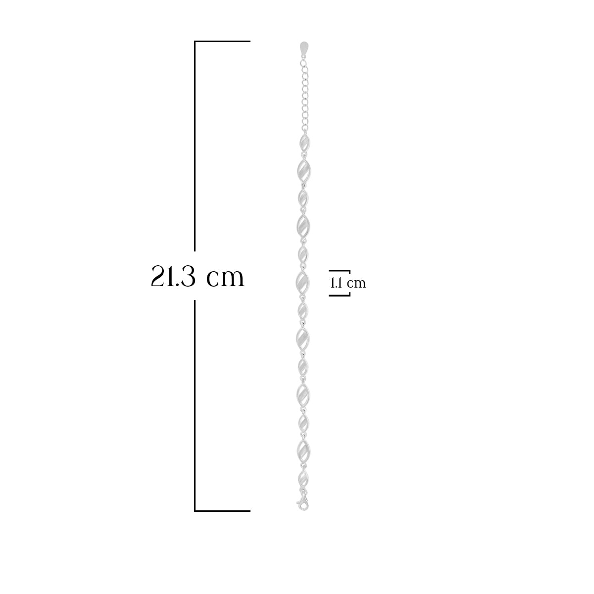 Engraved Link Silver Bracelet