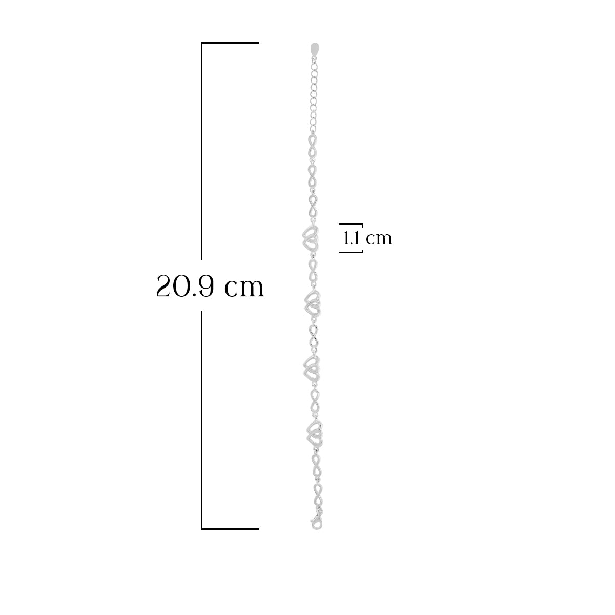 Heart Infinity Link Bracelet