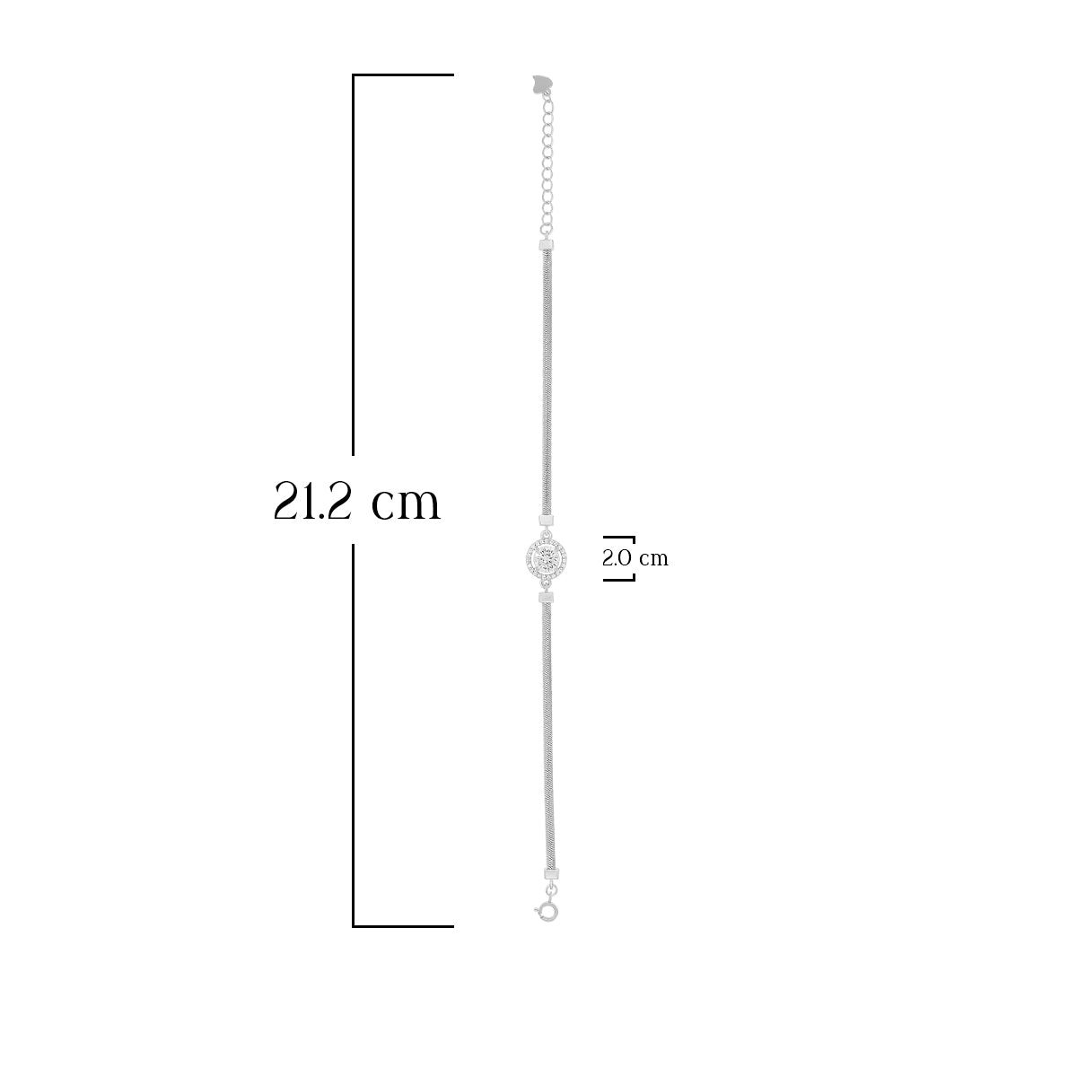 Round Halo Diamond Charm Bracelet