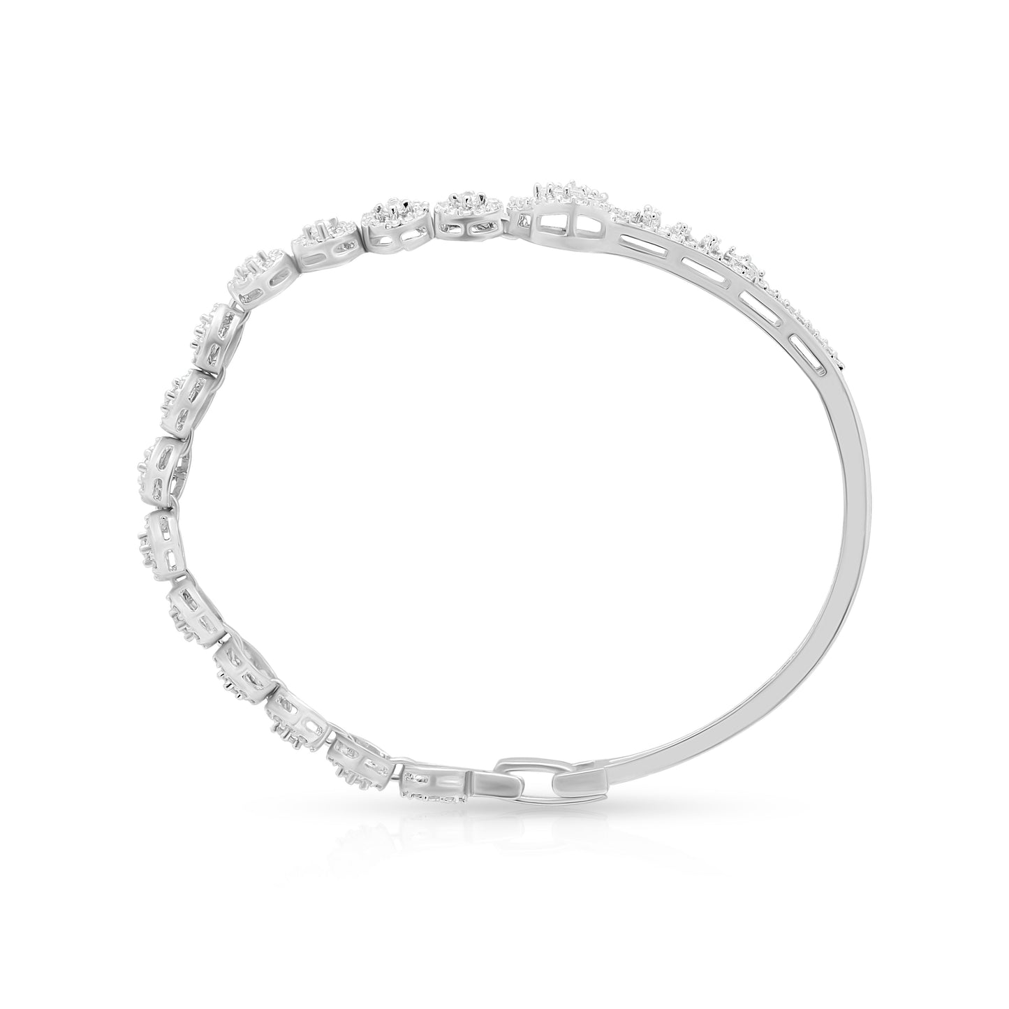 Sparkling Diamond Link Silver Bracelet