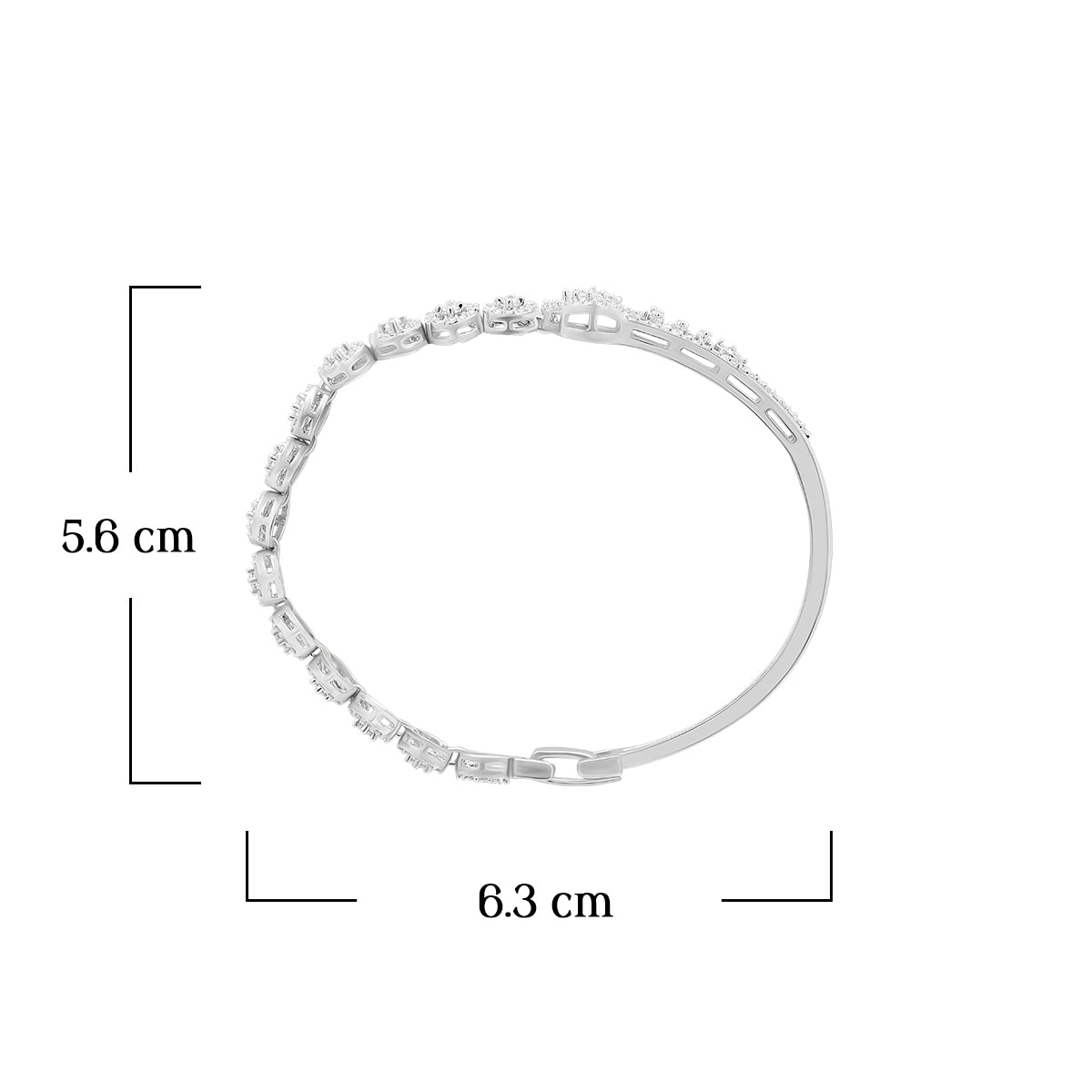 Sparkling Diamond Link Silver Bracelet