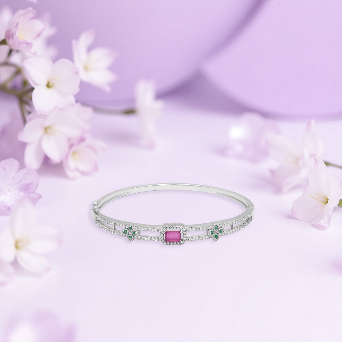 Silver Glow Gemstone Bracelet