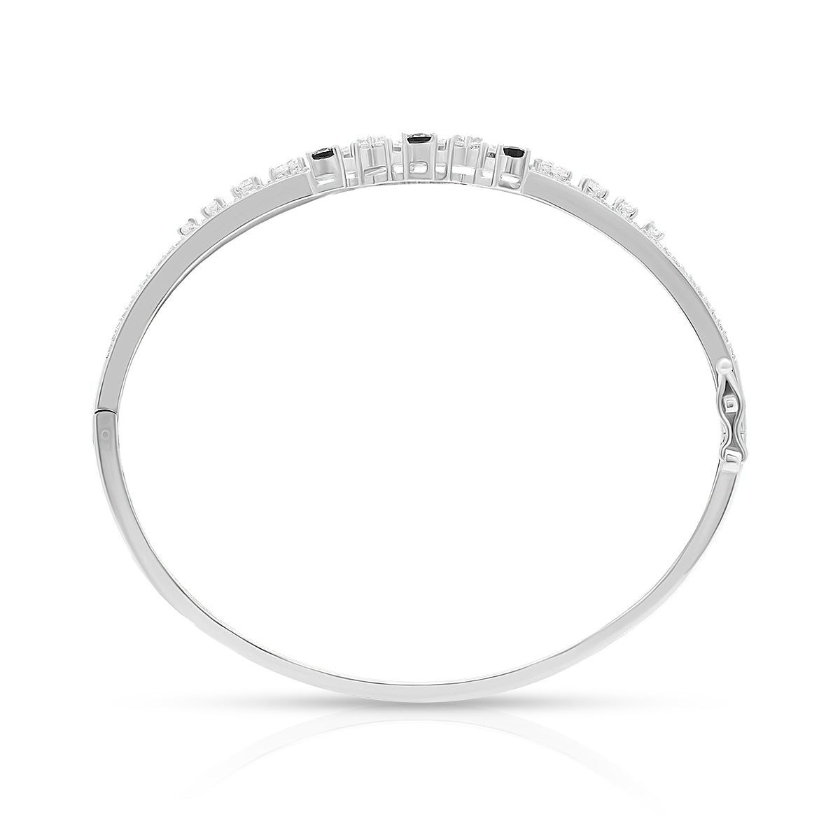 Elegant Silver Bracelet with Blue Sapphire Accents