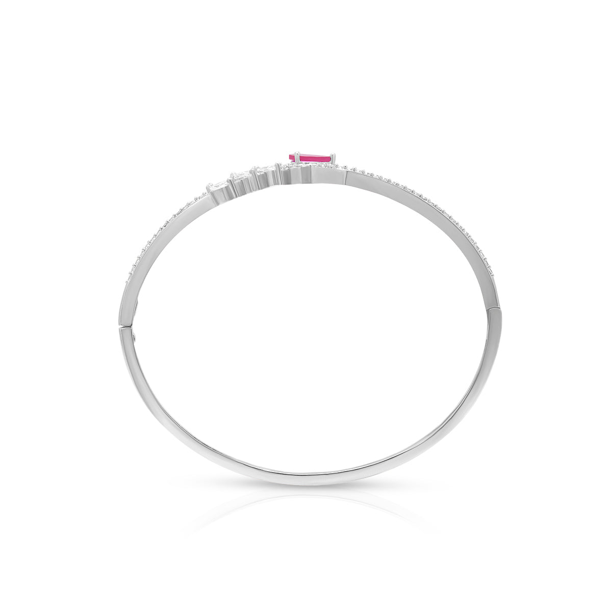 Pink Teardrop Silver Brcelets