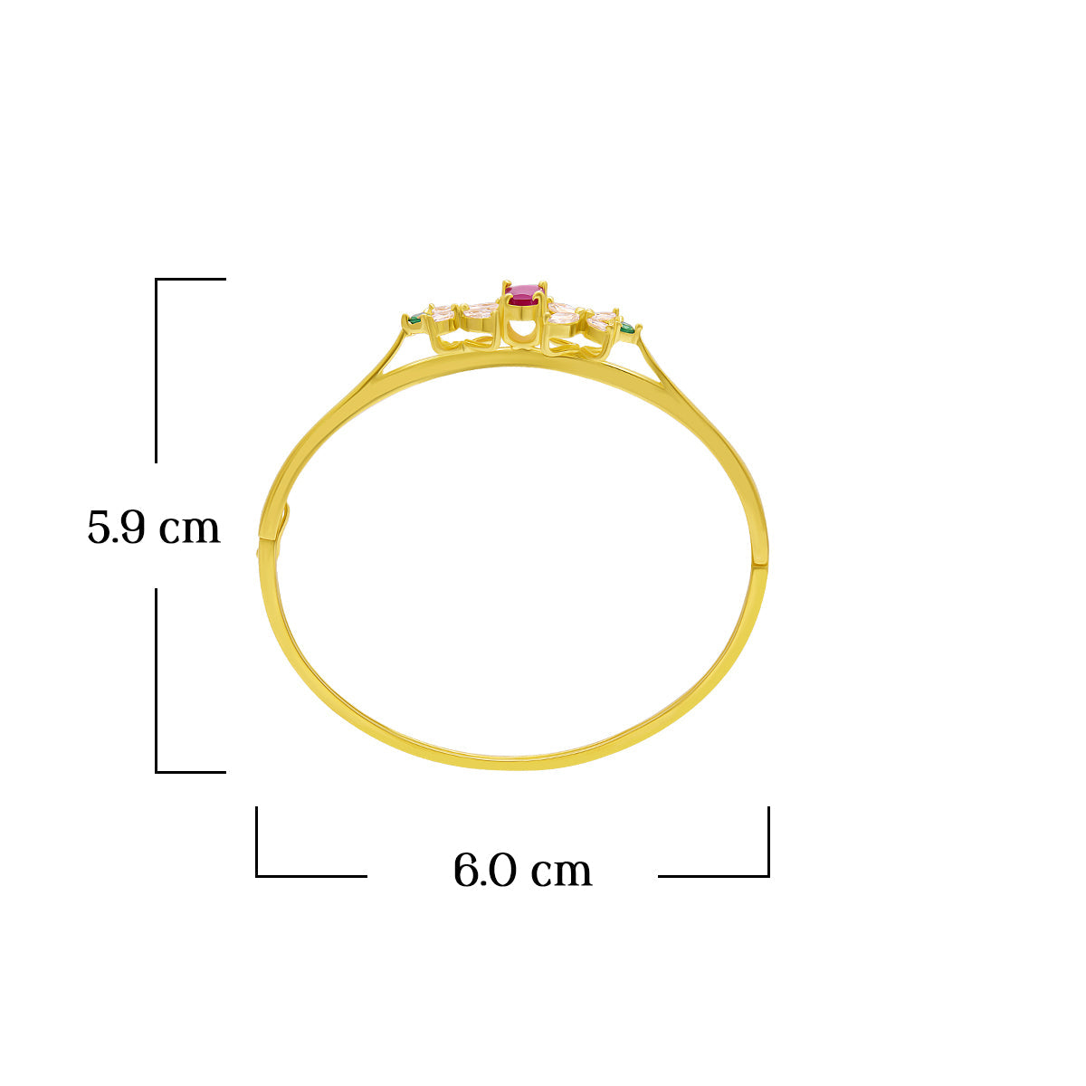 Graceful Gem-Studded Floral Gold Bracelet