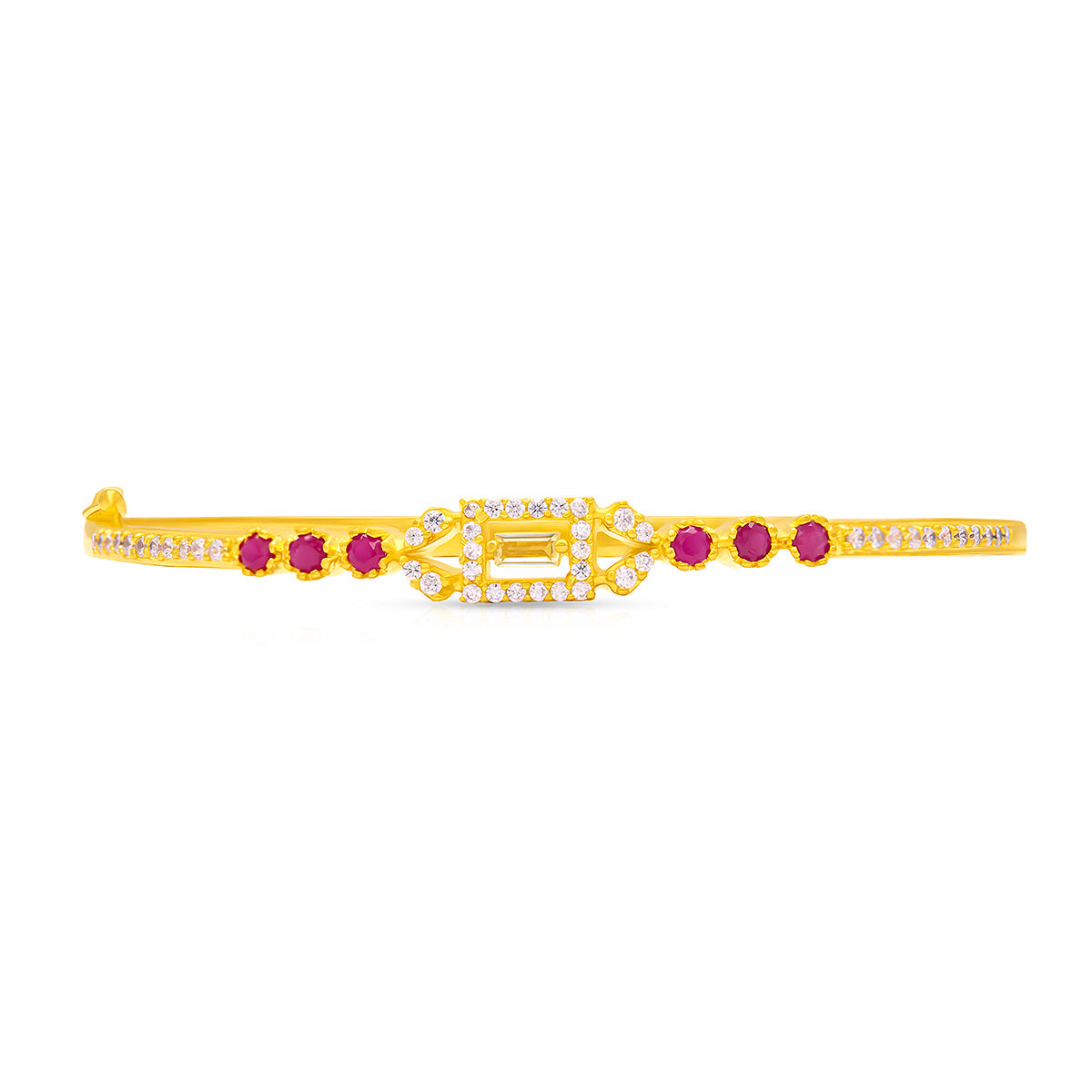 Classic Ruby-Studded Gold Bracelet