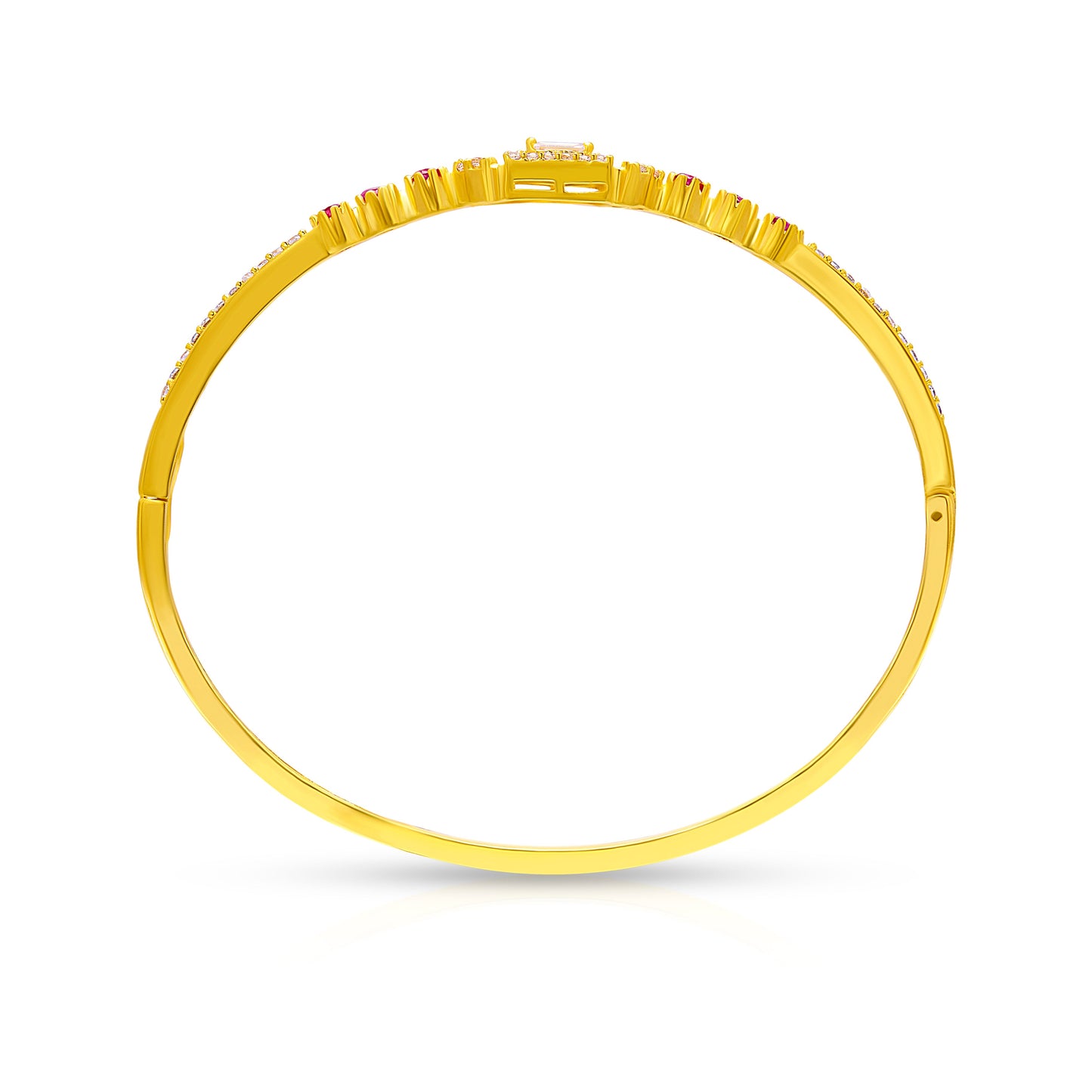 Classic Ruby-Studded Gold Bracelet