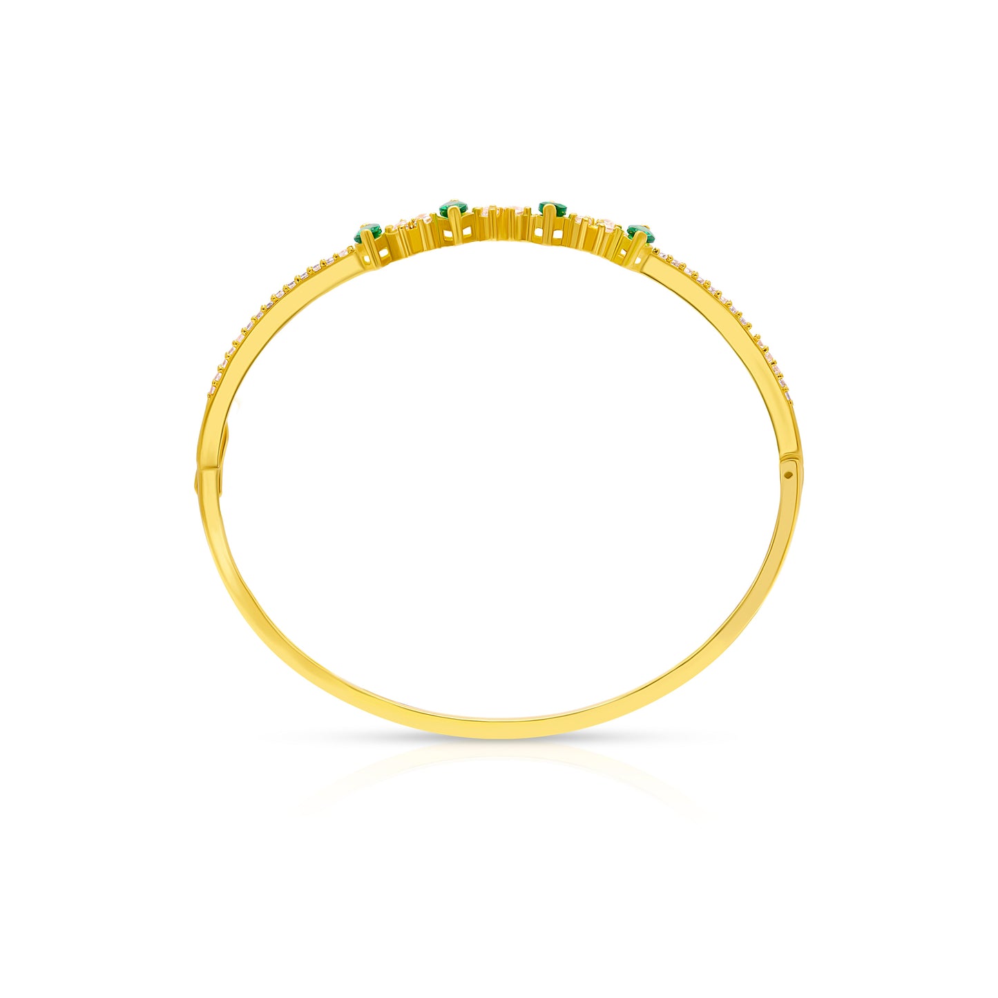 Radiant Gold Bracelet with Green Gem Accents
