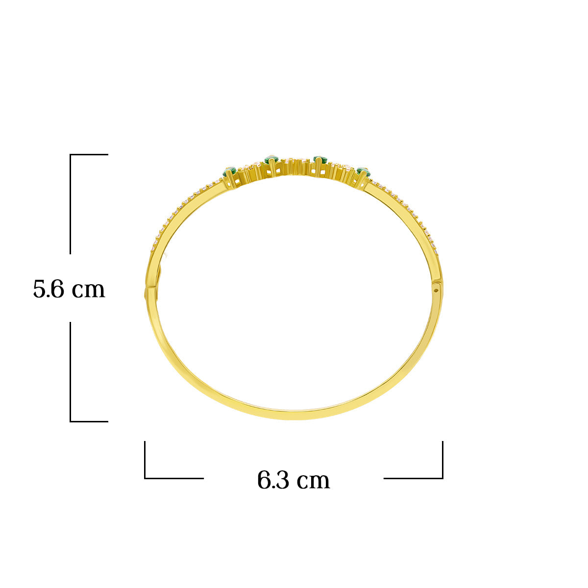 Radiant Gold Bracelet with Green Gem Accents