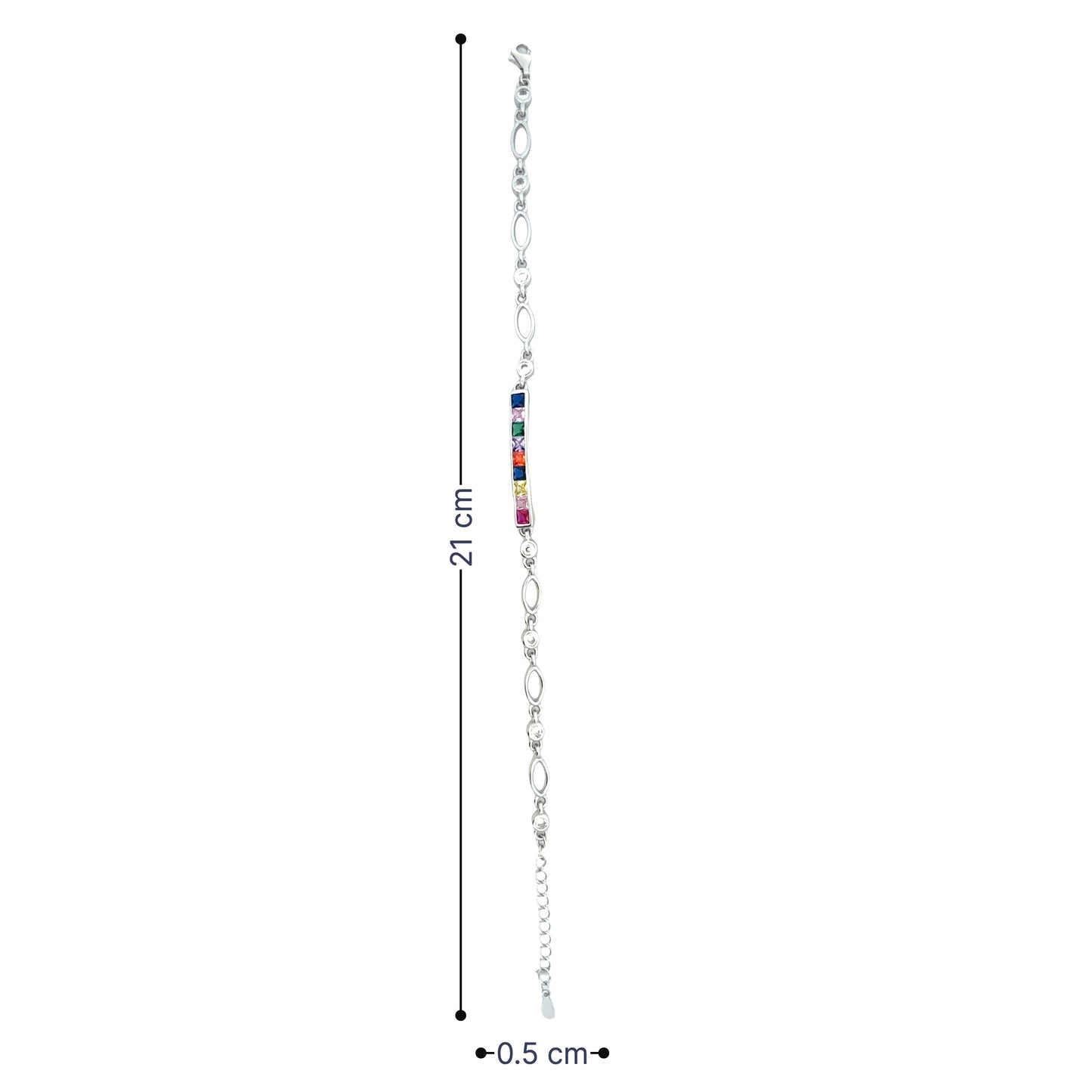 Dainty Multicolor Gem Bracelet