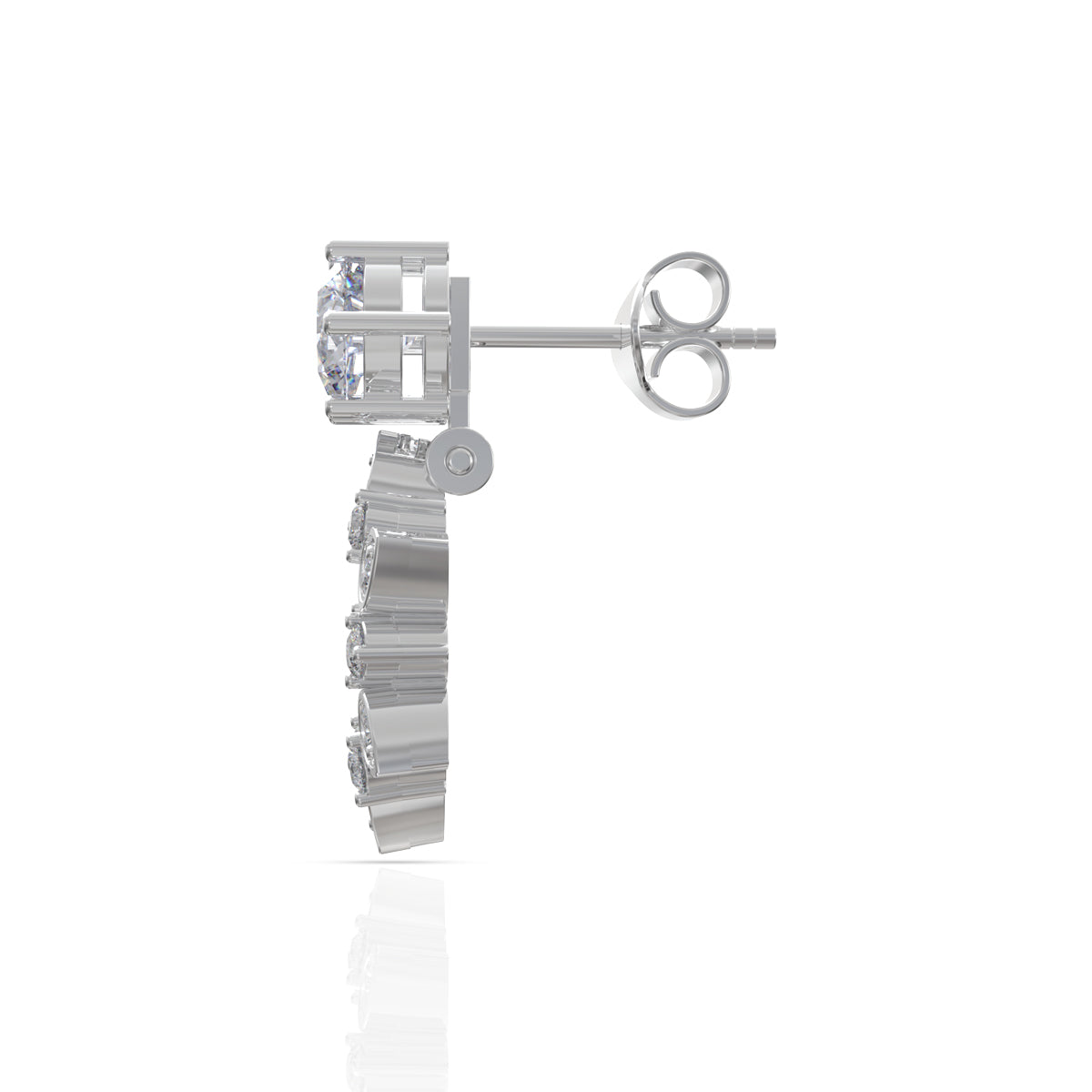 Snowflake Versatile Silver Earrings From Stud to Dangler