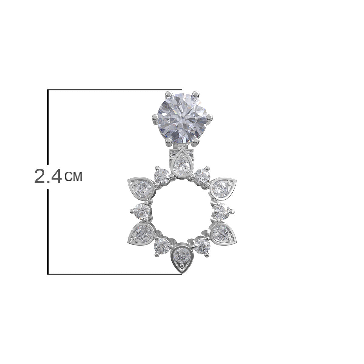 Snowflake Versatile Silver Earrings From Stud to Dangler