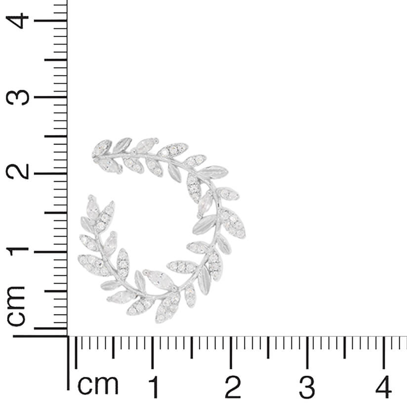 Delicate Leaf Design Sterling Silver Stud Earrings