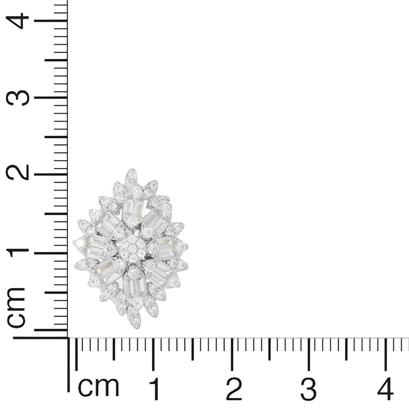 Sterling Silver Shimmer Diamond Earrings