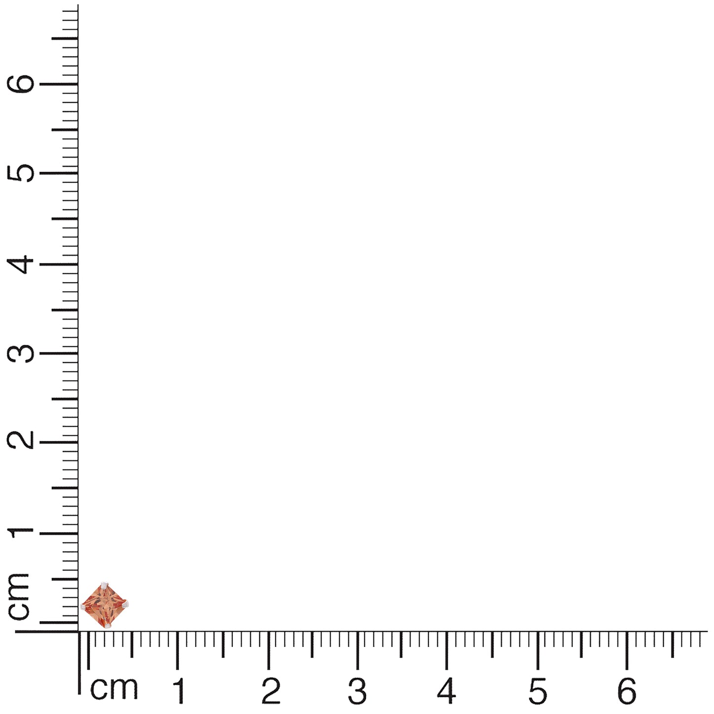 Silver Spessartine Rhombus Stud Earrings